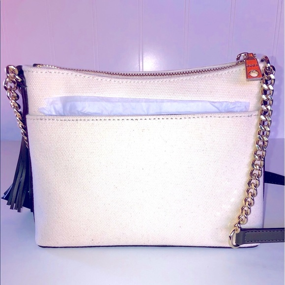 NWT DKNY Olive/Ivory Canvas Crossbody
